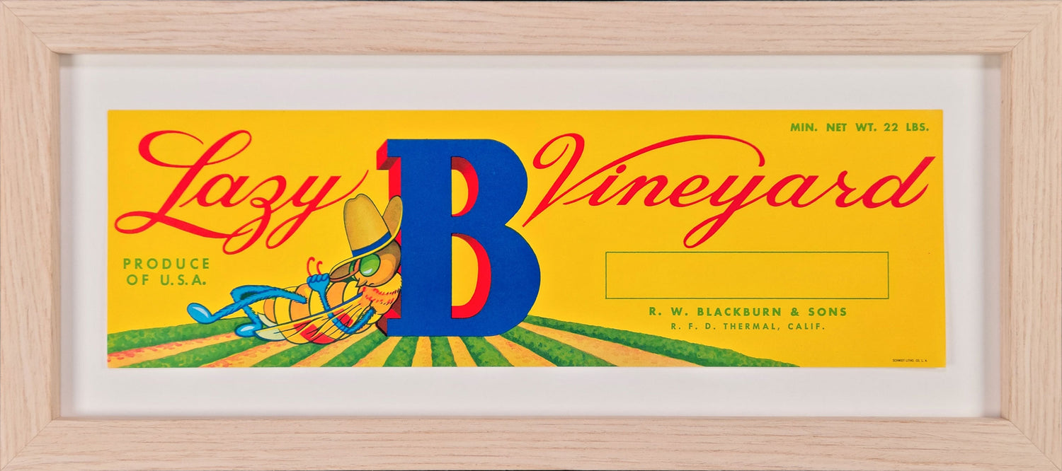 Lazy B Vineyard Produce Label